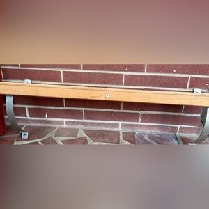 Wooden Shelf with Metal Accents